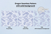 Pale Blue Chinese Dragon in Clouds, a Pattern Graphic by ilonitta (Thumbnail 6 of 9)