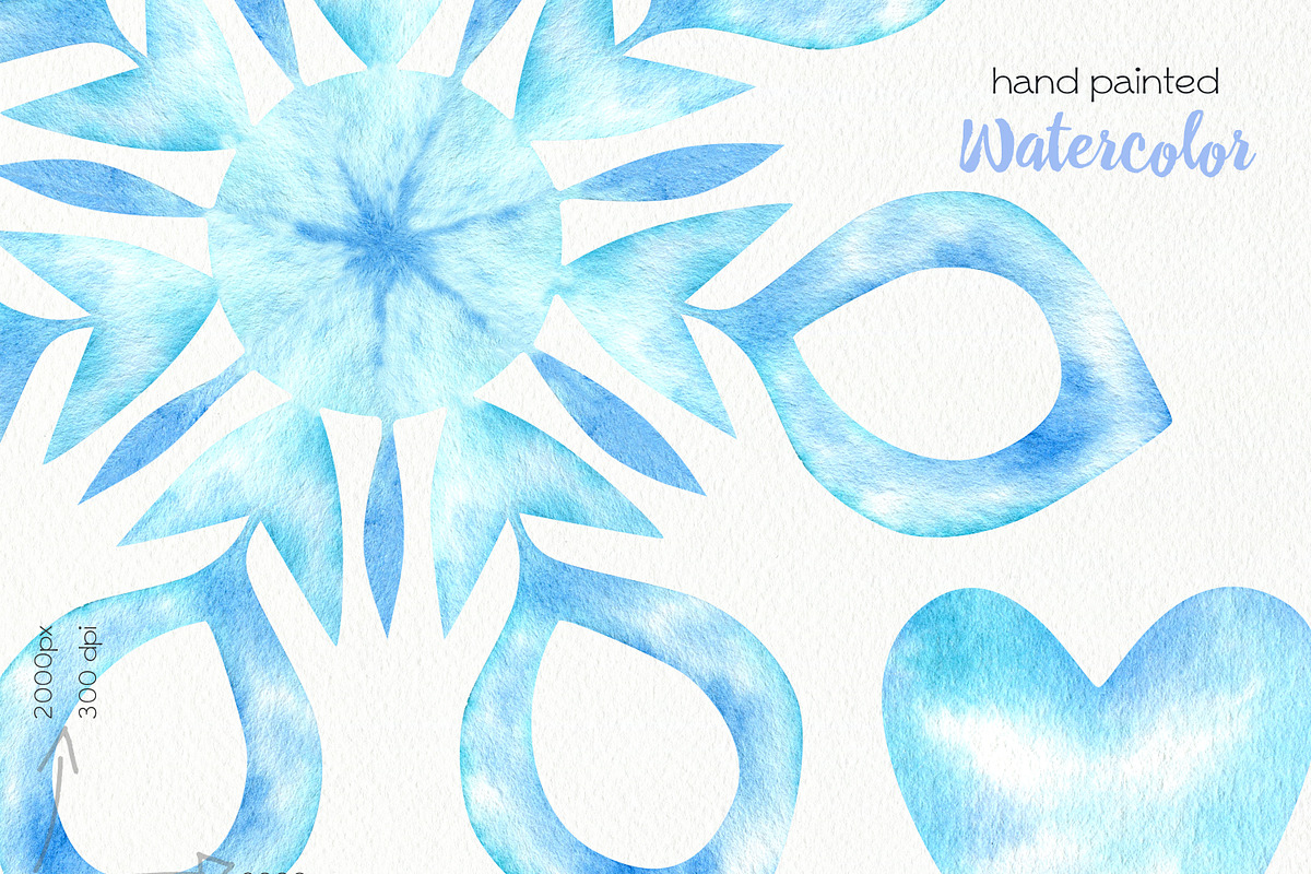 Watercolor Snowflakes, an Illustration by OllyKo Art (Photo 7 of 9)