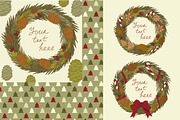 Vector Christmas set. Wrapping paper, a Decorative Illustration by Little A (Aigul) (Thumbnail 1 of 4)