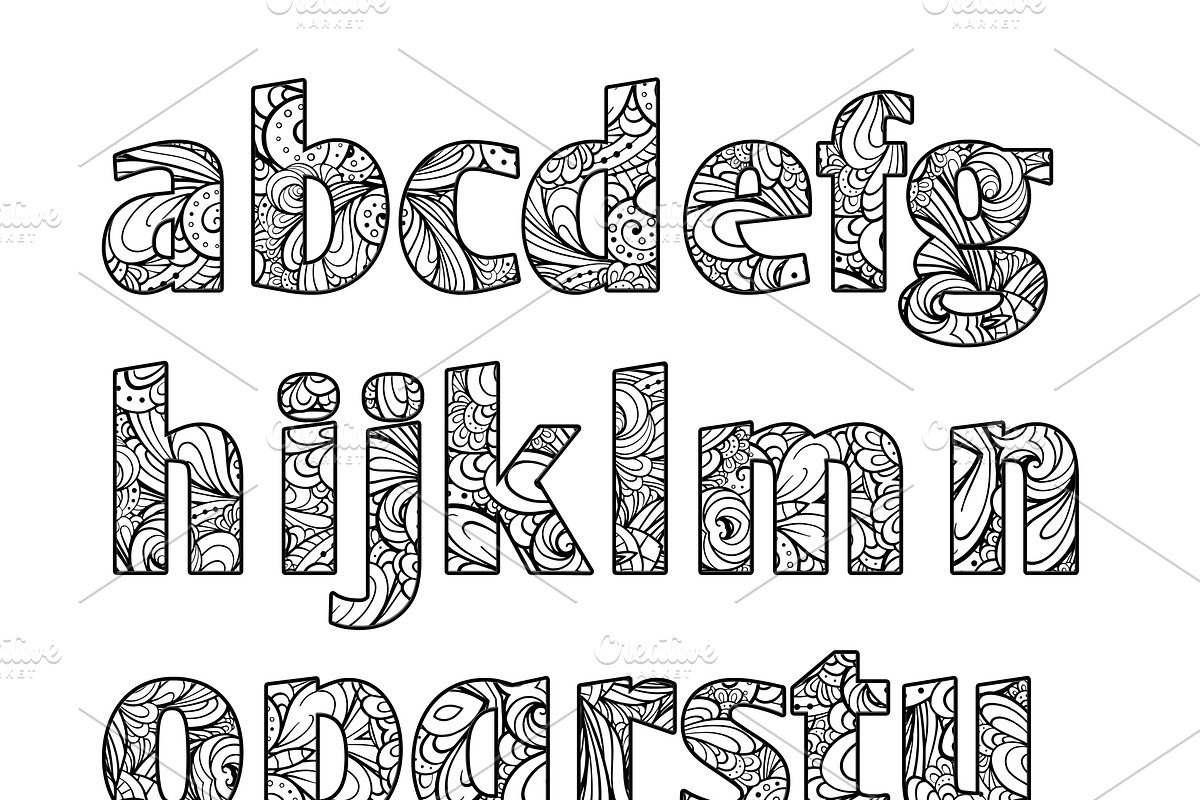 Coloring Letters of Alphabet A2LC, an Object Graphic by Artistic Letters (Photo 2 of 2)