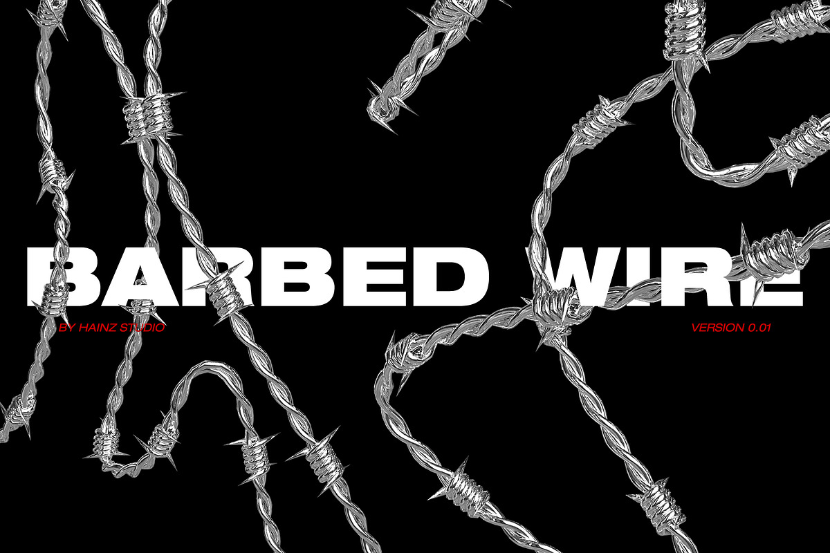 Barbed Wire Pack v.0.01 - 38 PNG, an Object Graphic by Hainz Studio (Photo 10 of 10)