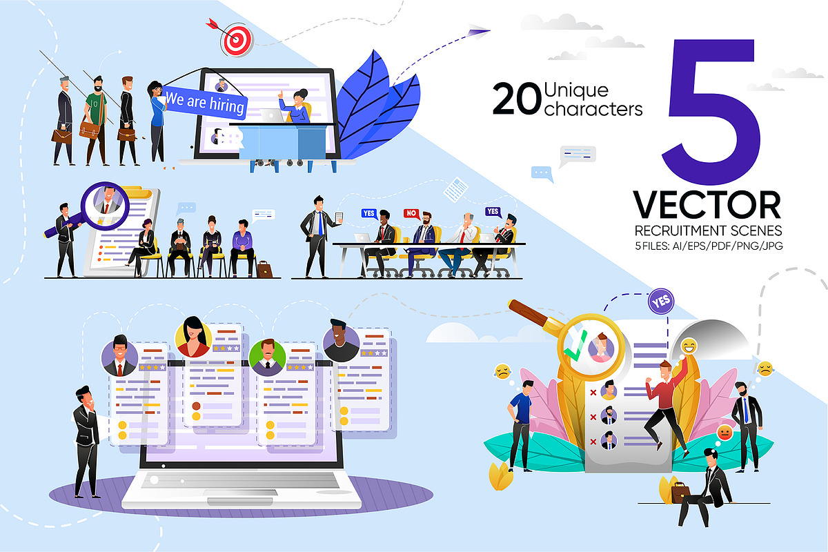 Recruitment Scenes Web Templates, a Websites & App Template by PavelVinnik (Photo 1 of 2)