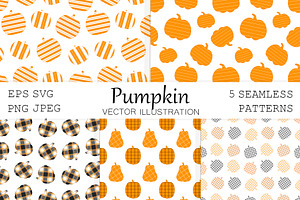 Pumpkin Pattern. Pumpkin Plaid Print