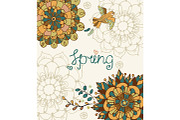 Natural floral backgrounds with bird, an Illustration by JaneLane (Thumbnail 3 of 5)