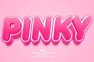 PSD Pinky 3d Editable Text Effect