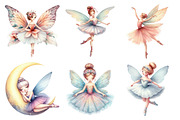 Dreamy Fairy Ballerinas Clipart, an Illustration by Daily.Designs (Thumbnail 2 of 5)