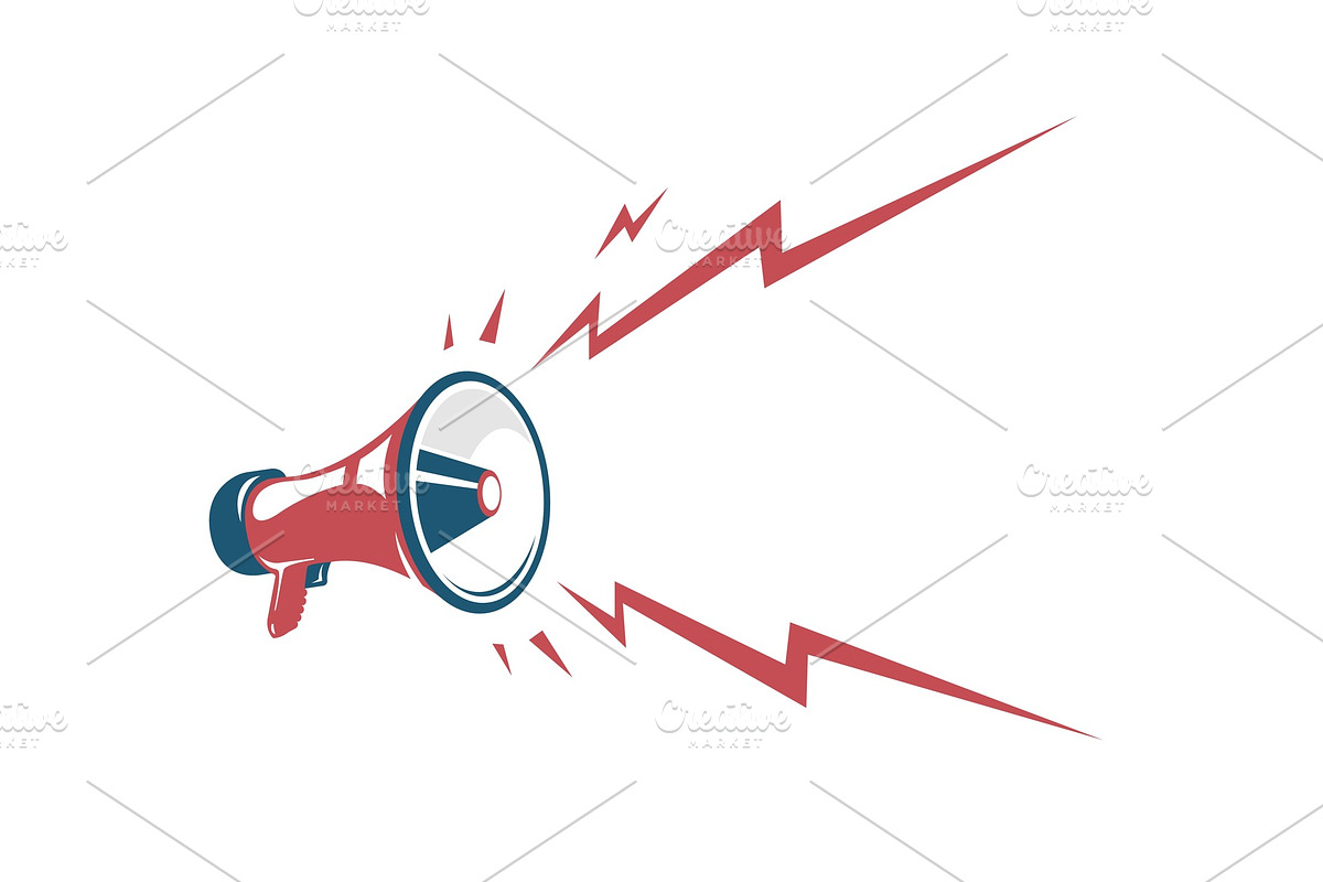 Vector vintage megaphone, an Object Graphic by Di Bronzino