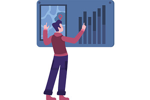 Businessman and finance graph, a Finance Illustration by vectorpointstudio