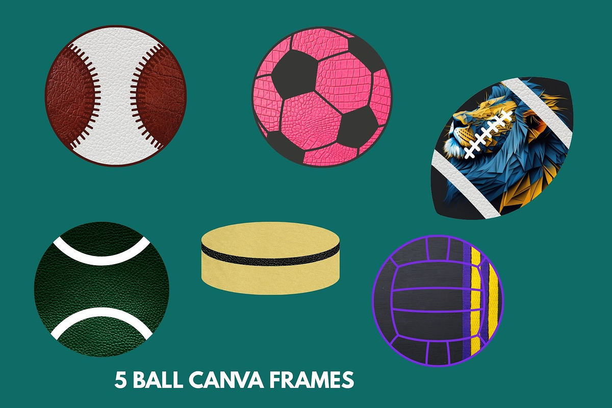Ball Canva Frames Template Baseball, an Object Graphic by GraphiCarola (Photo 5 of 6)