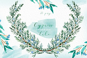 Cypress. Watercolor clipart, a Decorative Illustration by LABFcreations (Thumbnail 8 of 12)