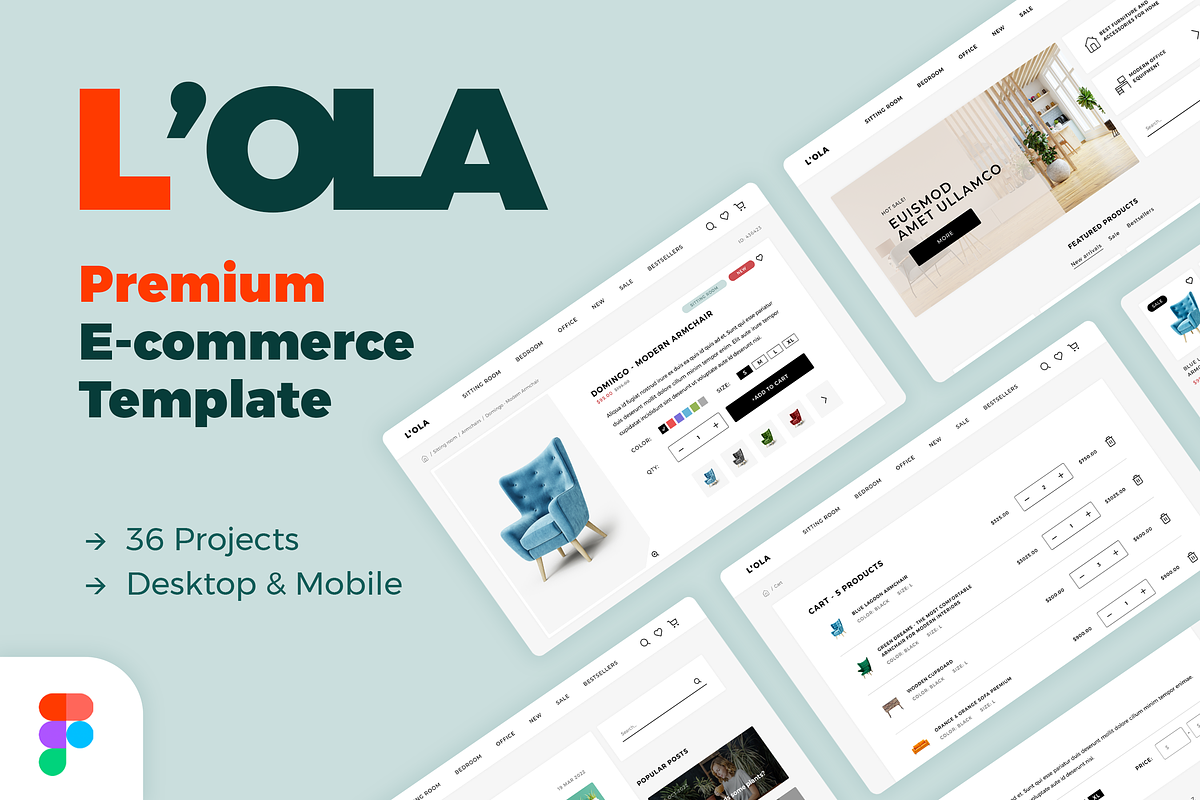 L'OLA - Figma E-Commerce Template, an UI Kit Template by Better Be a Designer (Photo 1 of 7)