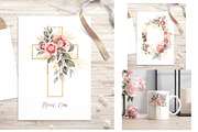 Watercolor Floral Cross, Wreath Set, a Decorative Illustration by MayaNavits (Thumbnail 3 of 7)