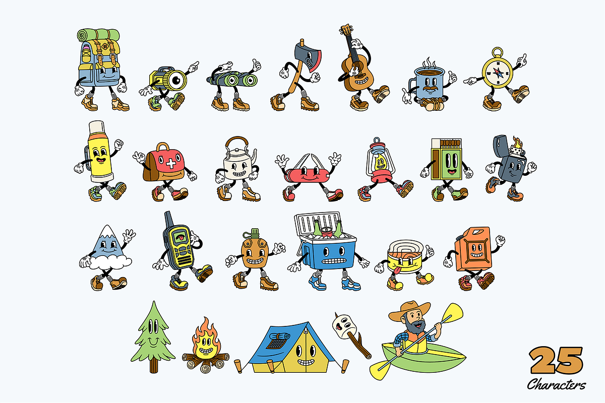 Camping Club Cartoon Characters, an Illustration by The Isian (Photo 2 of 18)