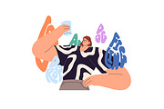 People learn foreign language set, a Person Illustration by PaperTrident (Thumbnail 6 of 13)