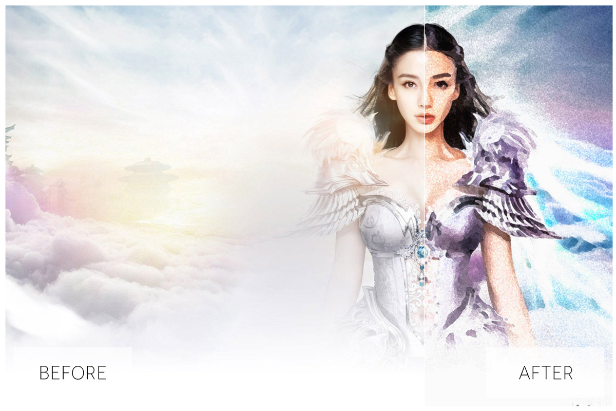 Lovely Watercolor Effect Actions PS, an Action Add-On by ShutterPro (Photo 26 of 71)