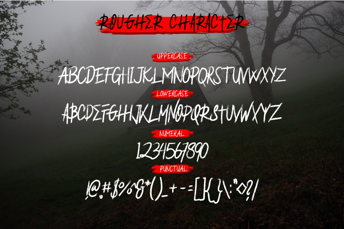 Rougher Brush Font preview 4