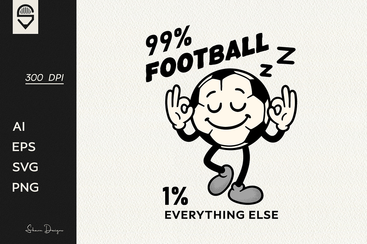 Retro Soccer Ball Character T-Shirt, a Sport Illustration by shaondesigns (Photo 1 of 6)