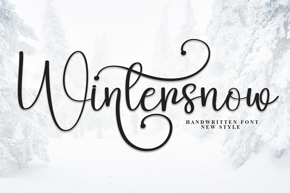 Wintersnow | Script Font, a Handwritten Font by Scratchones (Photo 1 of 9)