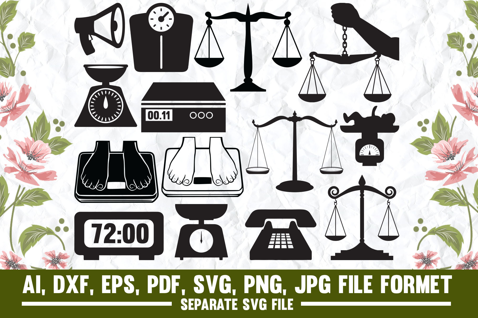 Weightscaleweight Lossfoodweigh by Vectorartprintabledesign  Creative Market