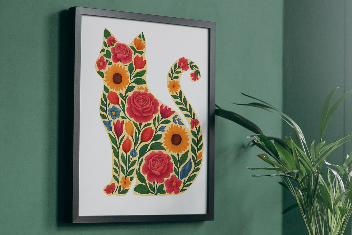 Flower Cat Png Sublimation Design, an Animal Illustration by Design Station (Photo 6 of 7)