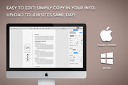 Modern Resume CV Template Mac + PC, a Resume Template by The Creative Resume (Thumbnail 8 of 8)