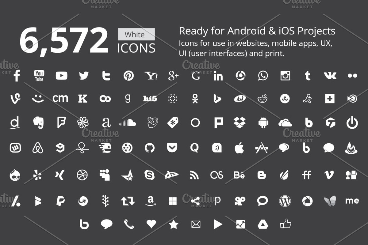 212 B/W Social Media Icons, an Icon by ArtFusion (Photo 3 of 5)