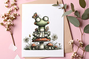 Whimsical Watercolor Frog Clipart, an Illustration by SinaCreation (Thumbnail 6 of 9)