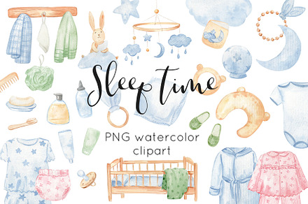 Sleep time watercolor set