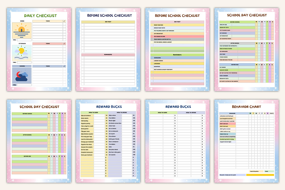 2026 Kids Task & Reward Charts preview 3
