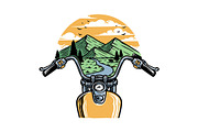 Adventure of a rider in the mountain, a Transportation Illustration by gunaonedesign (Thumbnail 1 of 5)