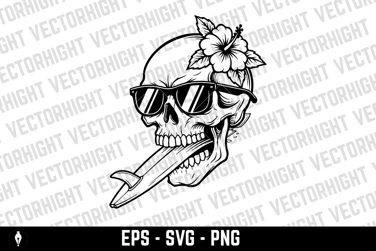 skull wearing sunglasses, an Animal Illustration by Vectorhight (Photo 2 of 3)
