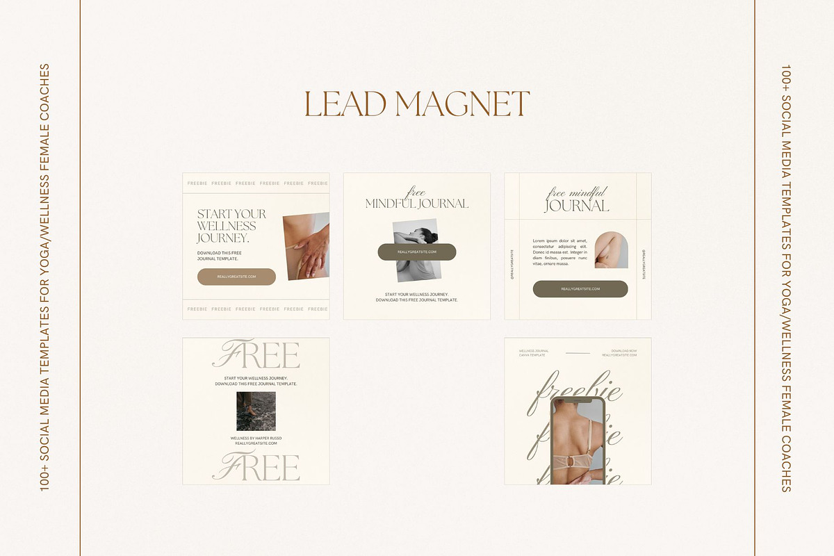 100 Yoga Wellness Instagram Bundle, a Social Media Template by With Faith & Love (Photo 9 of 15)