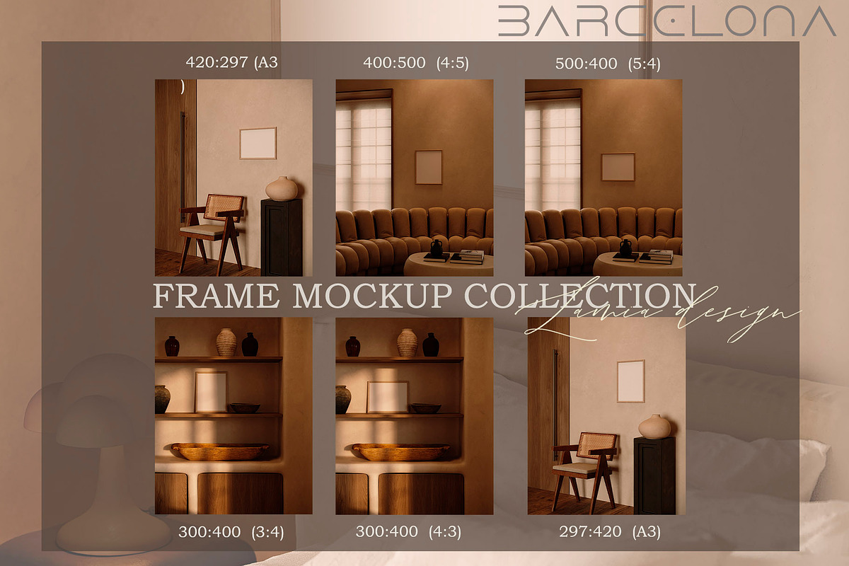 BARCELONA Room Natural FRAME MOCKUP, a Household Mockup by LAMIA DESIGN (Photo 21 of 22)
