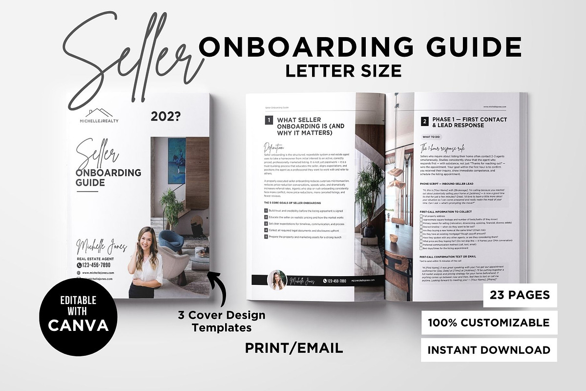 Realtor Onboarding Kit Canva Bundle, a Marketing Template by CreativeVinesStore (Photo 7 of 16)