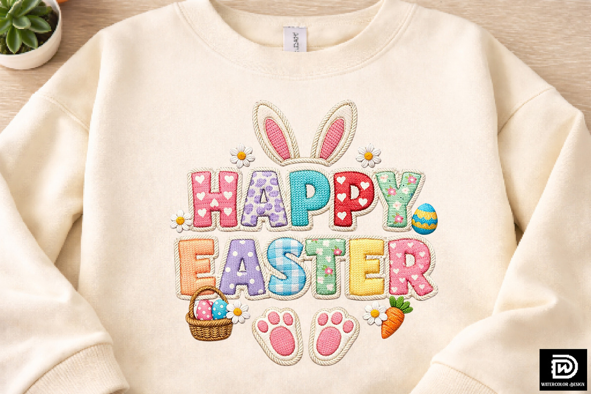 Latch Yarn Happy Easter Png, an Illustration by Watercolor design (Photo 3 of 4)