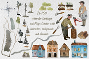 Watercolor Landscape and Map Creator, an Illustration by Bychovsky design (Thumbnail 1 of 5)