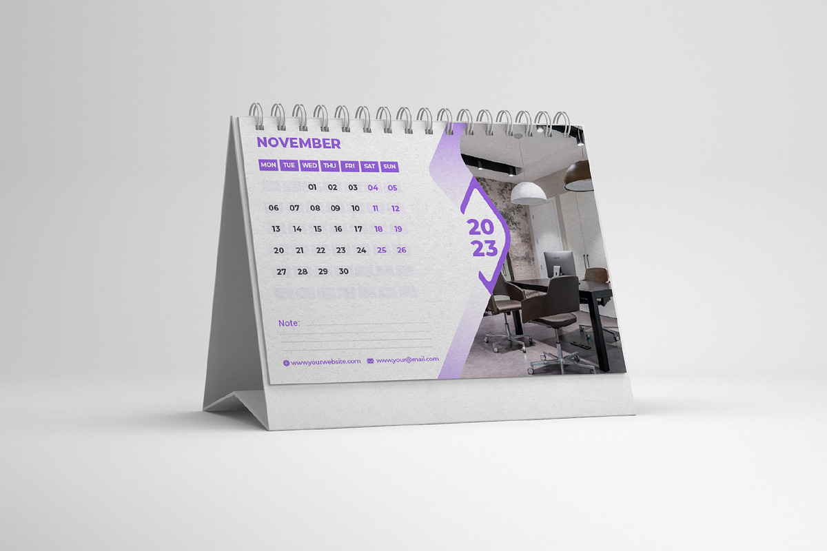 2 Desk Calendar 2023 Template Design, a Templates & Theme by Mk_Studio (Photo 2 of 3)