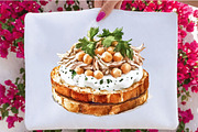 Watercolor Arab Dishes Food Clipart, a Food Illustration by SVGArt (Thumbnail 4 of 5)
