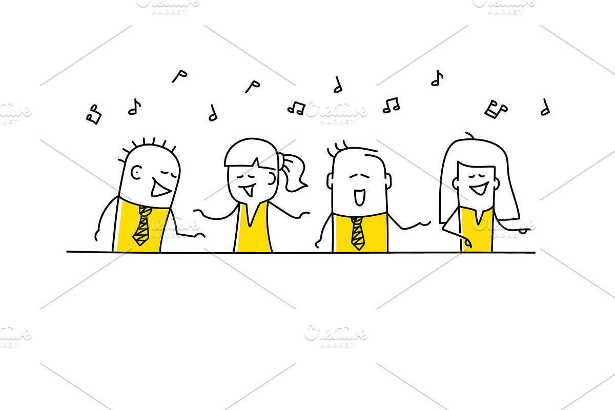 Stick Figures - Singing, a Person Illustration by Anna Semenchenko (Photo 2 of 4)