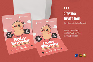 Hisana Baby Shower Invitation, an Invitation Template by Esensifiksi.studio