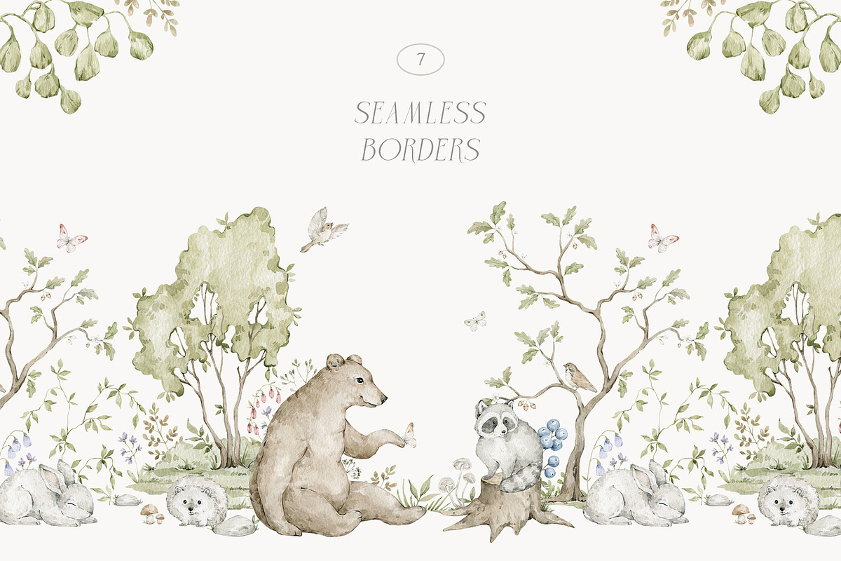 Woodland Animals Watercolor Forest, an Animal Illustration by Kreker Kate (Photo 4 of 12)