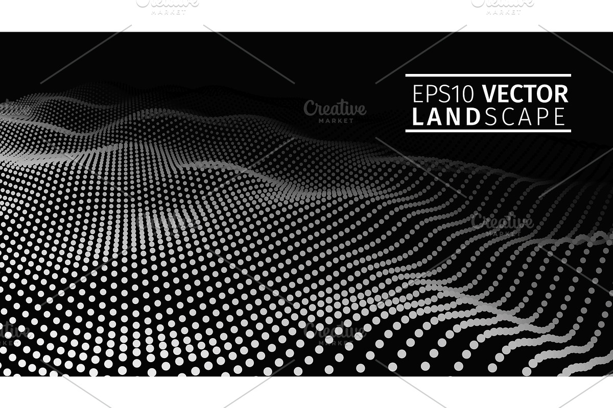 Digital wave vector particles., a Technology Illustration by RDShop