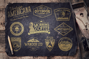 Vintage Americana Badges And Logos 2