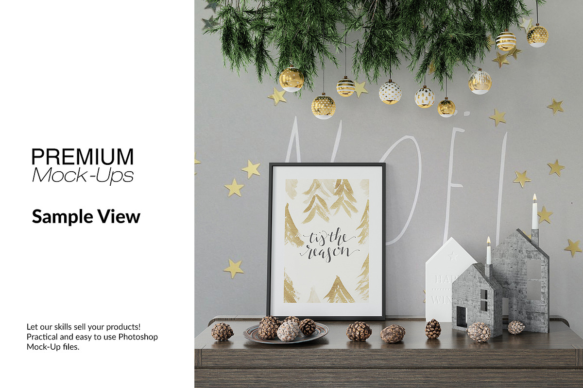 Christmas Frames & Wallpaper Mockups, a Product Mockup by mock-ups (Photo 6 of 16)