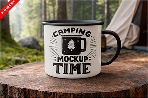 Camping Mug Forest Campsite Mock PSD