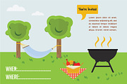 BBQ Icon set and invitation template, a Background Graphic by jenny lipets (Thumbnail 2 of 6)