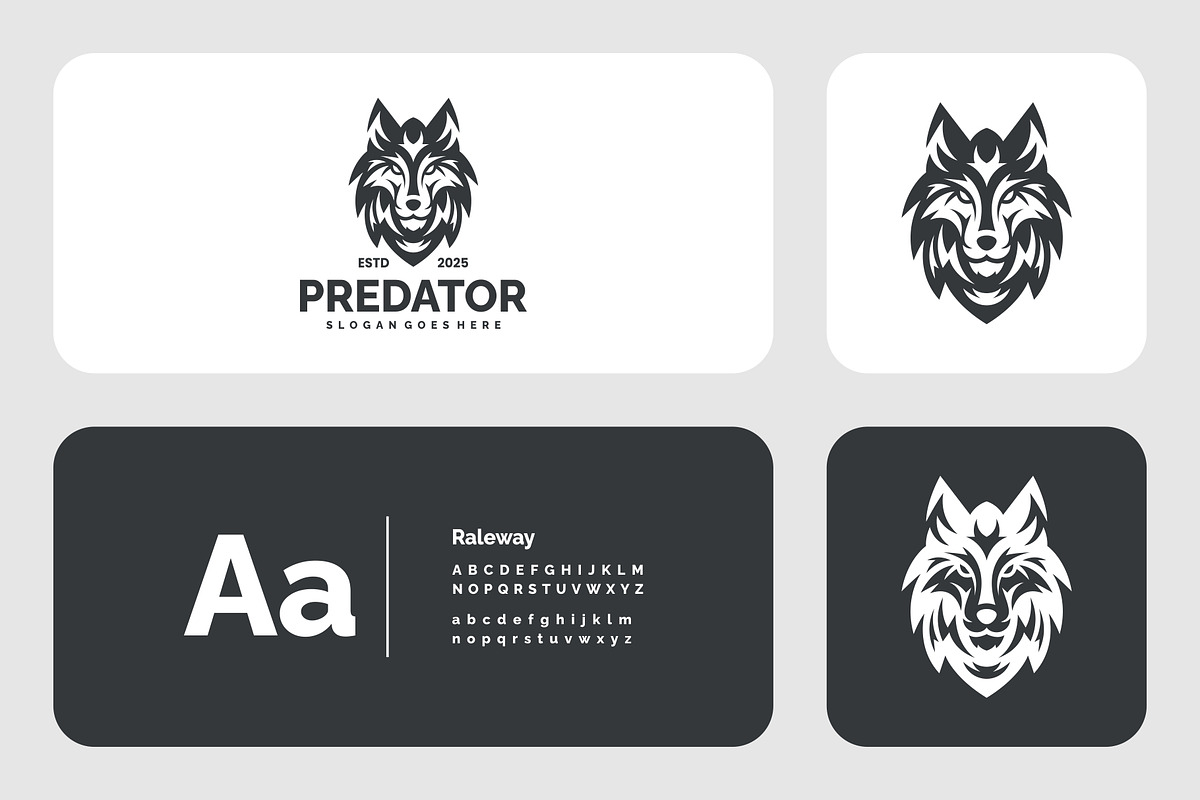 Bold Monochrome Wolf Mascot Logo, a Branding & Logo Template by Artnivora.Std (Photo 2 of 3)