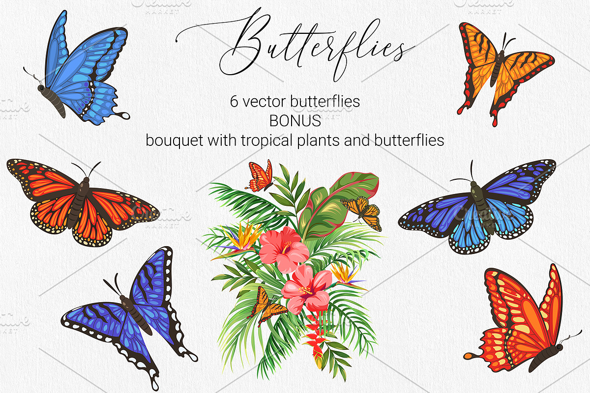 Butterflies. Patterns, cards etc, an Illustration by HmarkaShop (Photo 4 of 4)