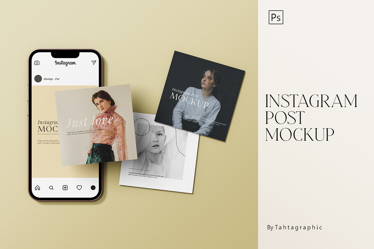 Instagram Post Mockup, a Print Template by Tahtagraphic (Photo 10 of 11)