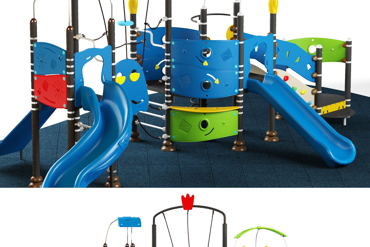 Kids playground equipment with slide, an Object 3D Model by NOMODOL (Photo 3 of 7)